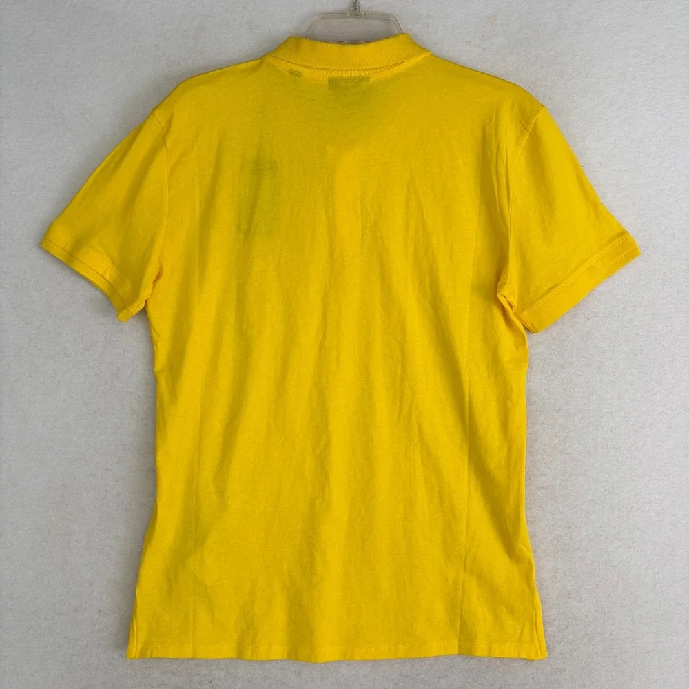 Armani Jeans Polo Shirt Mens L Yellow New 7V6F32 5J46Z Short Sleeve Cotton